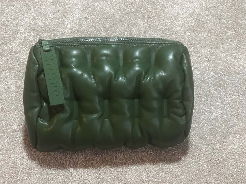 Drunk Elephant Green Padded Makeup Travel Bag Pouch